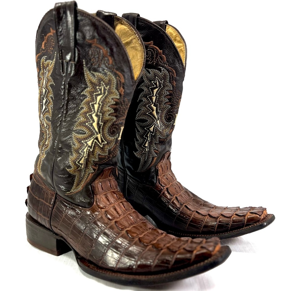 INNOVATION BOOTS | Faux exotic crocodile Hornback boots
